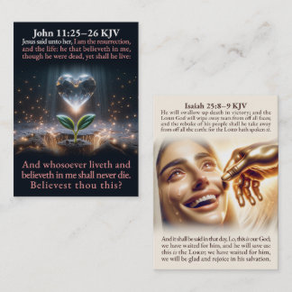 Johannes 11:25–26 en Johannes 11:25–26 KJV Kaart B Visitekaartje