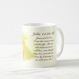 Johannes 11:25-26 Ik ben de opstanding en het leve Koffiemok