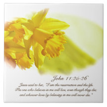 Johannes 11:25-26, Pasen, Lente gele narcissen
