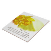 Johannes 11:25-26, Pasen, Lente gele narcissen Tegeltje (Zijkant)