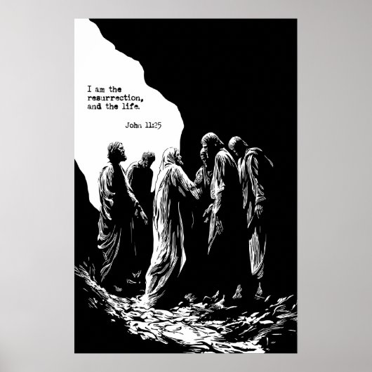 Johannes 11 25 Opstanding Kunstprint Ik Ben de Poster (Voorkant)