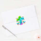  JOHANNES 11:25 REGENBOGEN EN VLINDERS VIERKANTE STICKER (Envelop)