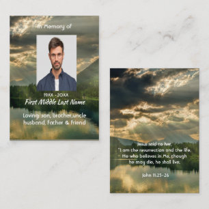 Johannes 11: 25, Schriftuurherinnering Geschenk Visitekaartje