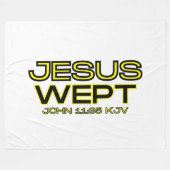 Johannes 11:35 Bijbelvers KJV Quote Fleece Deken (Voorkant (Horizontaal))