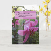 Johannes 11 Gelukkige Pasen Opstanding Zondag Krui Kaart (Gele Bloem)