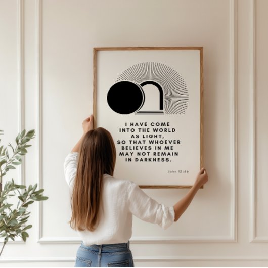 Johannes 12 46 Ik ben de lichtdruk Poster