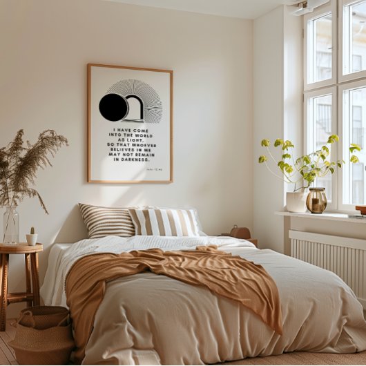 Johannes 12 46 Ik ben de lichtdruk Poster