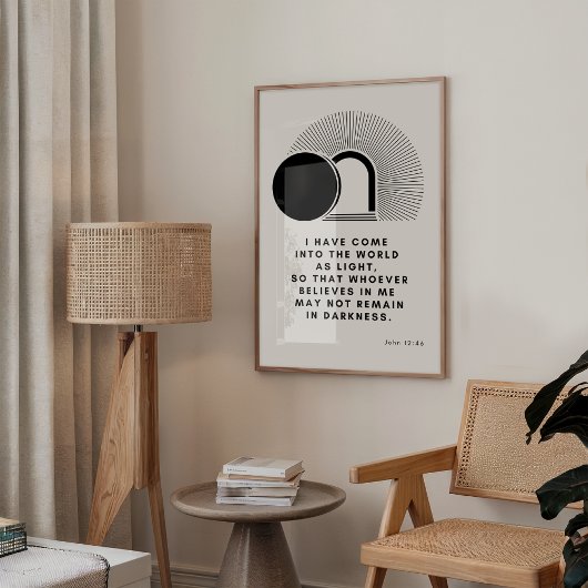Johannes 12 46 Ik ben de lichtdruk Poster