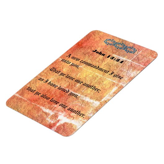 Johannes 13:34 Brons Rode Textuur Liefde Een Ander Magneet (Linkerzijde)