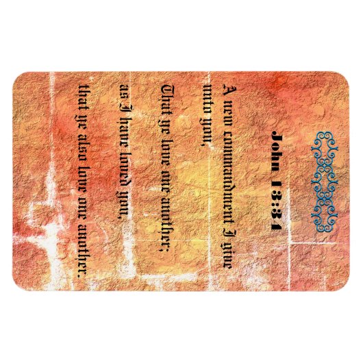 Johannes 13:34 Brons Rode Textuur Liefde Een Ander Magneet (Horizontaal)