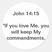 Johannes 14:15 ronde sticker (Voorkant)