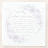 Johannes 14:1-3 Bijbelvers Paarse bloem Glazen Onderzetter (Achterkant)