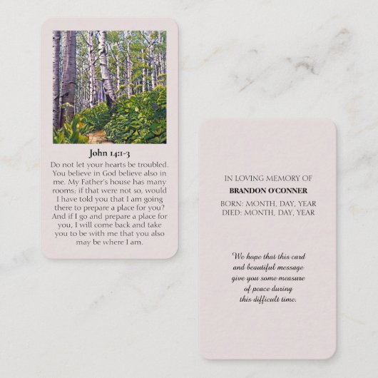 Johannes 14:1-3  sympathiekaart visitekaartje (Voorkant / Achterkant)