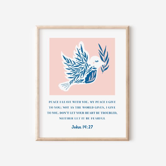 Johannes 14:27 Bijbeltekst Christelijke Kunst Poster