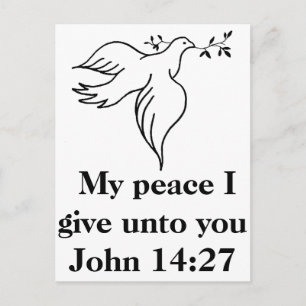 Johannes 14:27 Christendom duif vogel vleugels vlu Briefkaart