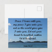 Johannes 14:27 Vrede Ik verlaat met u Briefkaart (Voorkant / Achterkant)
