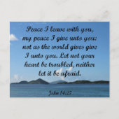 Johannes 14:27 Vrede Ik verlaat met u Briefkaart (Voorkant)