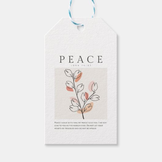 Johannes 14:27 Vrede Ik verlaat met u Cadeaulabel (Voorkant)