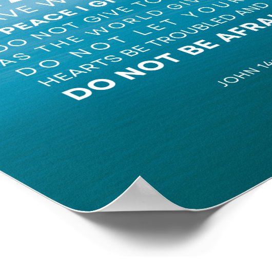 Johannes 14:27 Vrede Ik verlaat met u Poster (Hoek)