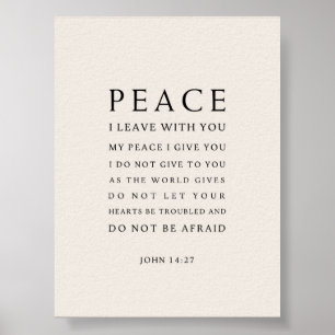 Johannes 14:27 Vrede laat ik bij u achter Poster