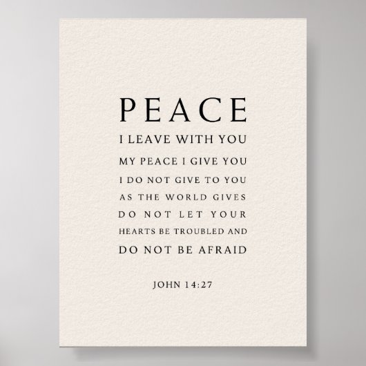 Johannes 14:27 Vrede laat ik bij u achter Poster (Voorkant)