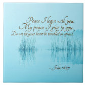 Johannes 14:27 "Vrede laat Ik met u" Bijbelvers Tegeltje (Voorkant)