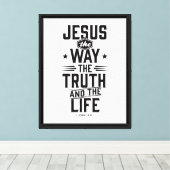 Johannes 14:6 canvas afdruk (Insitu (Houten vloer))