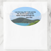 Johannes 14:6 Ik ben de weg, de waarheid en het le Ovale Sticker (Tas)