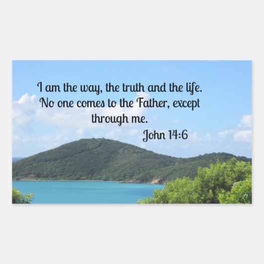 Johannes 14:6 Ik ben de weg Rechthoekige Sticker (Voorkant)