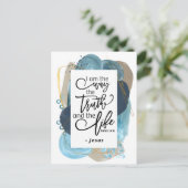 Johannes 14:6 Ik ben de Weg Waarheid Leven Christe Briefkaart (Staand voorkant)