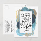 Johannes 14:6 Ik ben de Weg Waarheid Leven Christe Briefkaart (Voorkant / Achterkant)