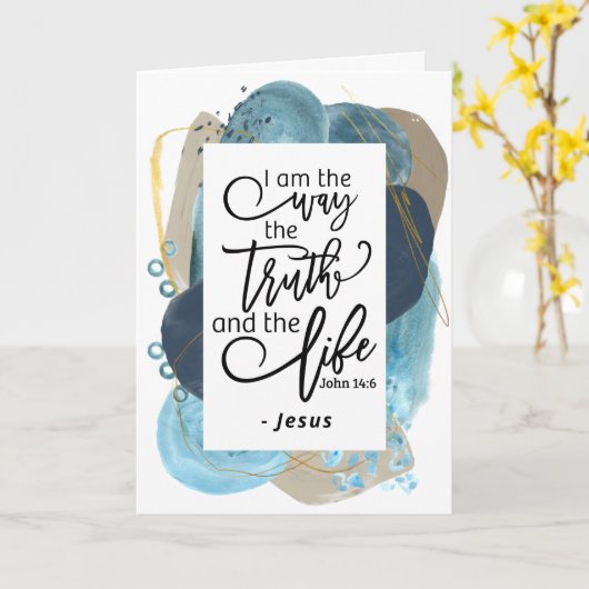 Johannes 14:6 Ik ben de Weg Waarheid Leven Christe Kaart (Gele Bloem)