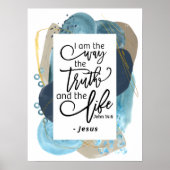 Johannes 14:6 Ik ben de Weg Waarheid Leven Christe Poster (Voorkant)