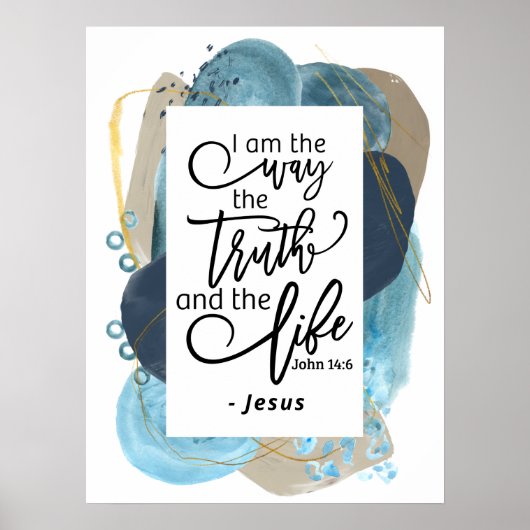 Johannes 14:6 Ik ben de Weg Waarheid Leven Christe Poster (Voorkant)