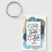 Johannes 14:6 Ik ben de Weg Waarheid Leven Christe Sleutelhanger (Voorkant)