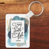 Johannes 14:6 Ik ben de Weg Waarheid Leven Christe Sleutelhanger (Achterkant)