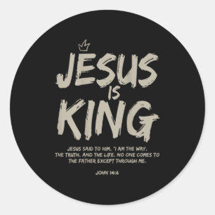 Johannes 14:6 Kostuum Jezus Christelijk (o Ronde Sticker