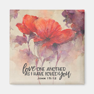 Johannes 15:12 Liefde Een Andere Bijbel Verse Rode Magneet