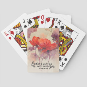 Johannes 15:12 Liefde Een Andere Bijbel Verse Rode Pokerkaarten