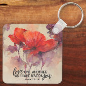 Johannes 15:12 Liefde Een Andere Bijbel Verse Rode Sleutelhanger (Achterkant)