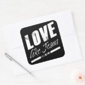 Johannes 15:12 Liefde zoals JEZUS - Mannen Vrouwen Vierkante Sticker (Envelop)