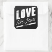 Johannes 15:12 Liefde zoals JEZUS - Mannen Vrouwen Vierkante Sticker (Tas)