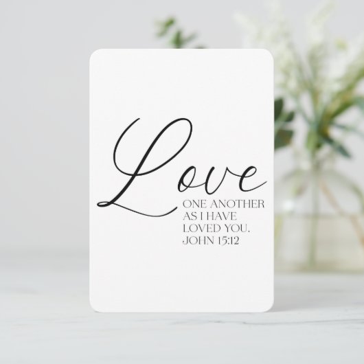 Johannes 15:12 Schrift Geheugen Kaart (Staand voorkant)