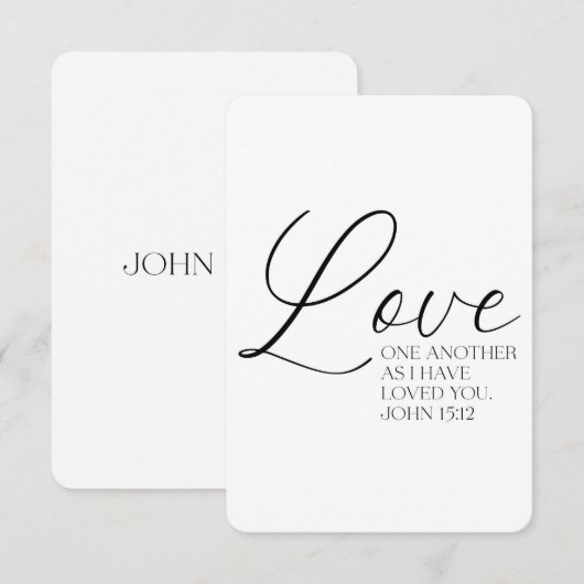 Johannes 15:12 Schrift Geheugen Kaart (Voorkant / Achterkant)