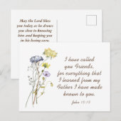 Johannes 15:15 Ik heb u vrienden genoemd Bijbelver Briefkaart (Voorkant / Achterkant)