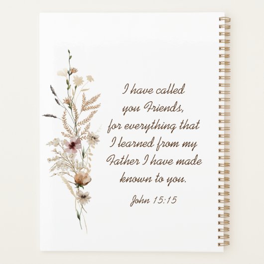 Johannes 15:15 Ik heb u vrienden genoemd Bijbelver Planner (Achterkant)