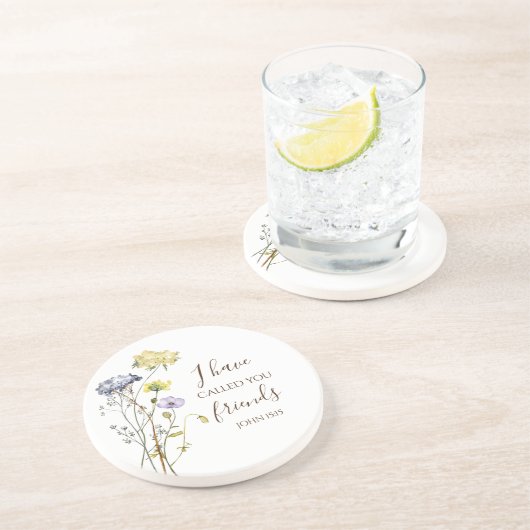 Johannes 15:15 Ik heb u vrienden genoemd Bijbelver Zandsteen Onderzetter (Zijkant)