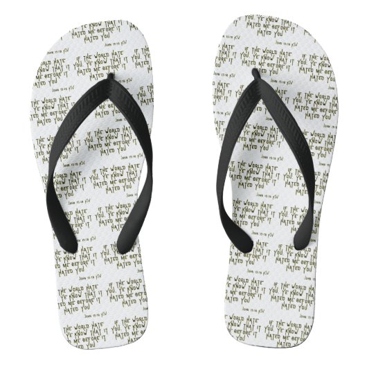 Johannes 15:18 KJV Bijbel Schrift Verse all-over Teenslippers (Voetbed)