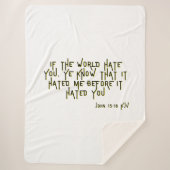 Johannes 15:18 KJV Bijbel Schrift Verse Sherpa Deken (Voorkant)