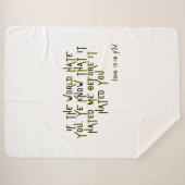 Johannes 15:18 KJV Bijbel Schrift Verse Sherpa Deken (Voorkant (horizontaal))